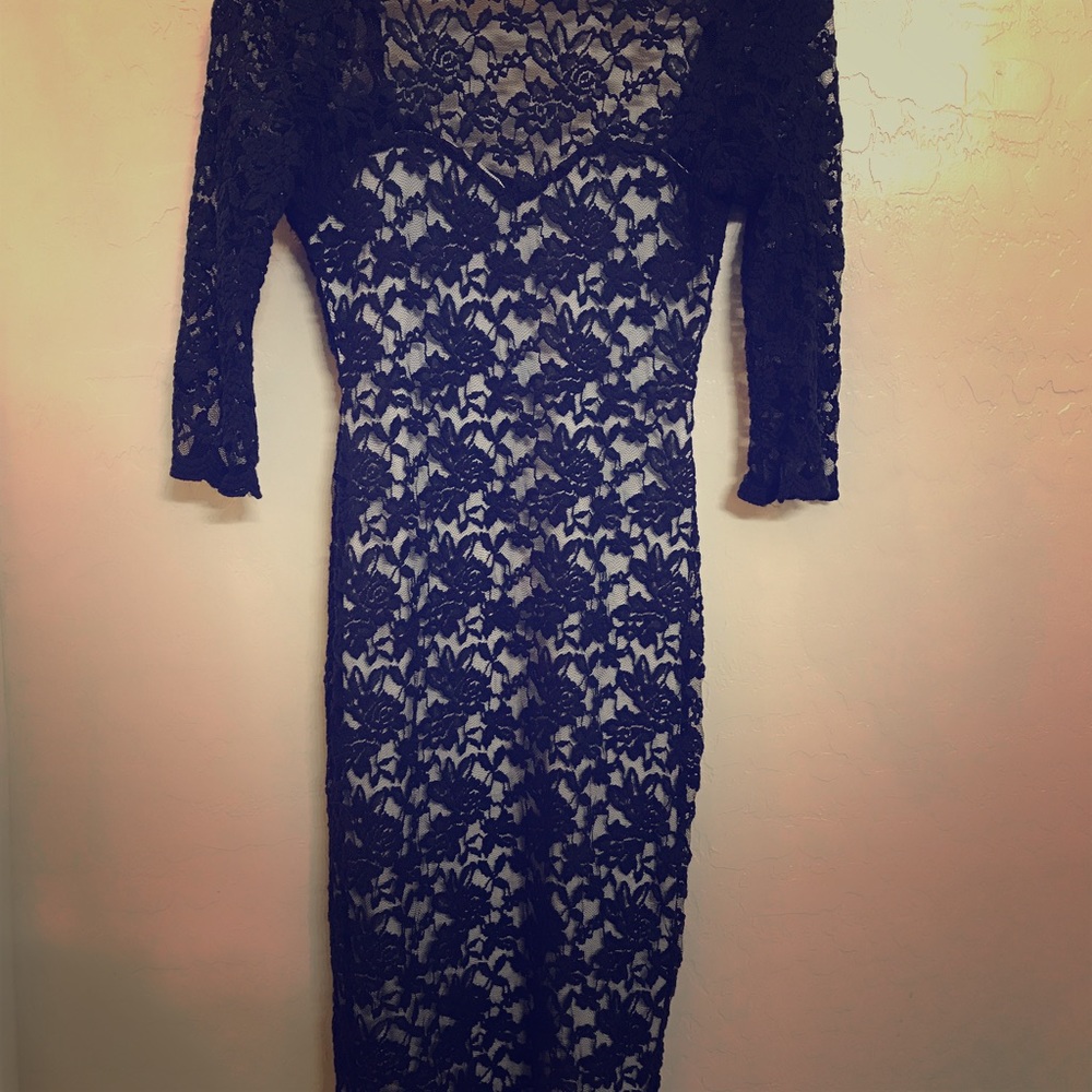 Navy blue lace dress